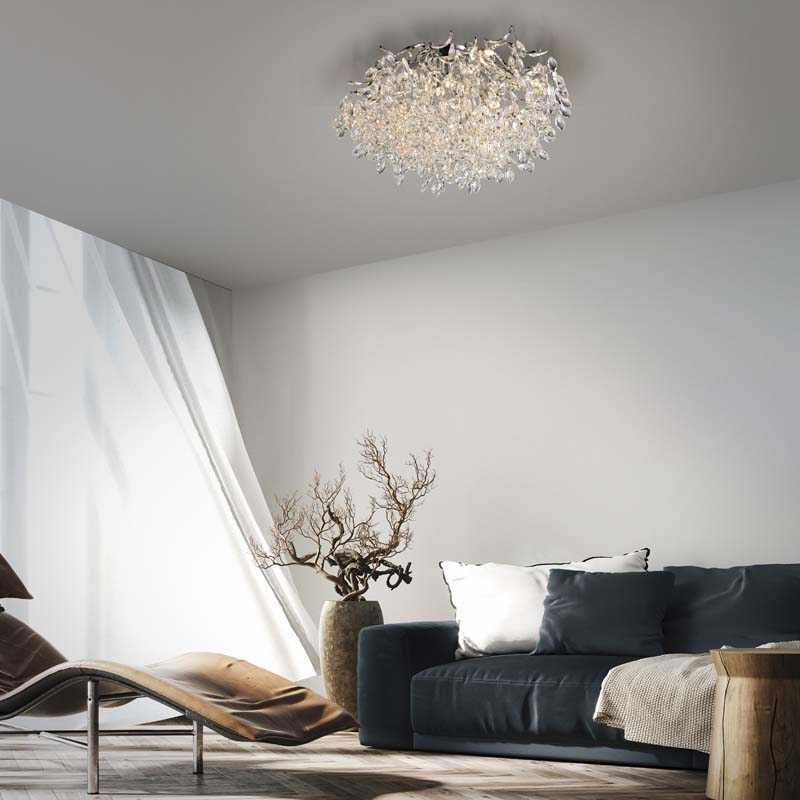 Taklampa RICICLE, kristallplafond med kromade detaljer - Bild 4