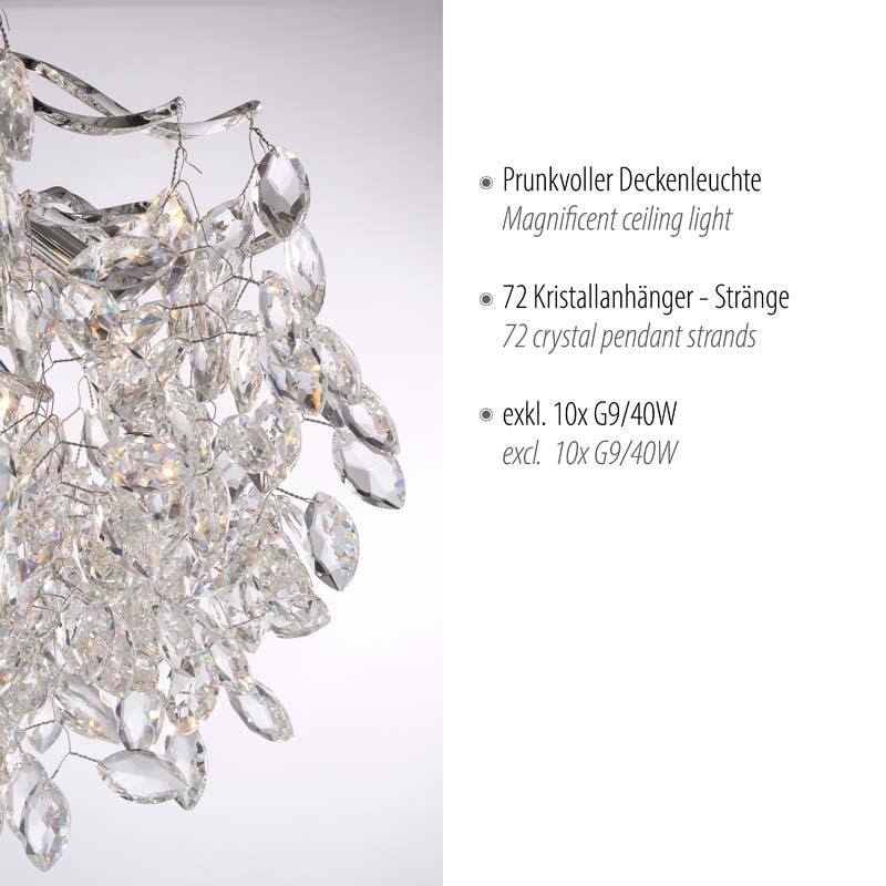 Taklampa RICICLE, kristallplafond med kromade detaljer - Bild 11