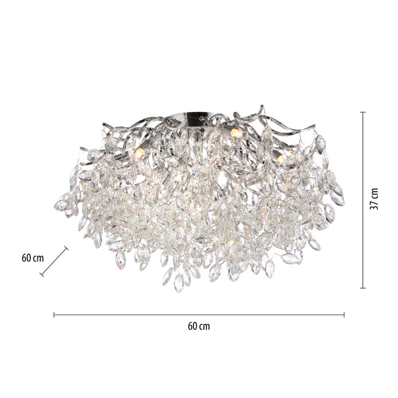 Taklampa RICICLE, kristallplafond med kromade detaljer - Bild 5