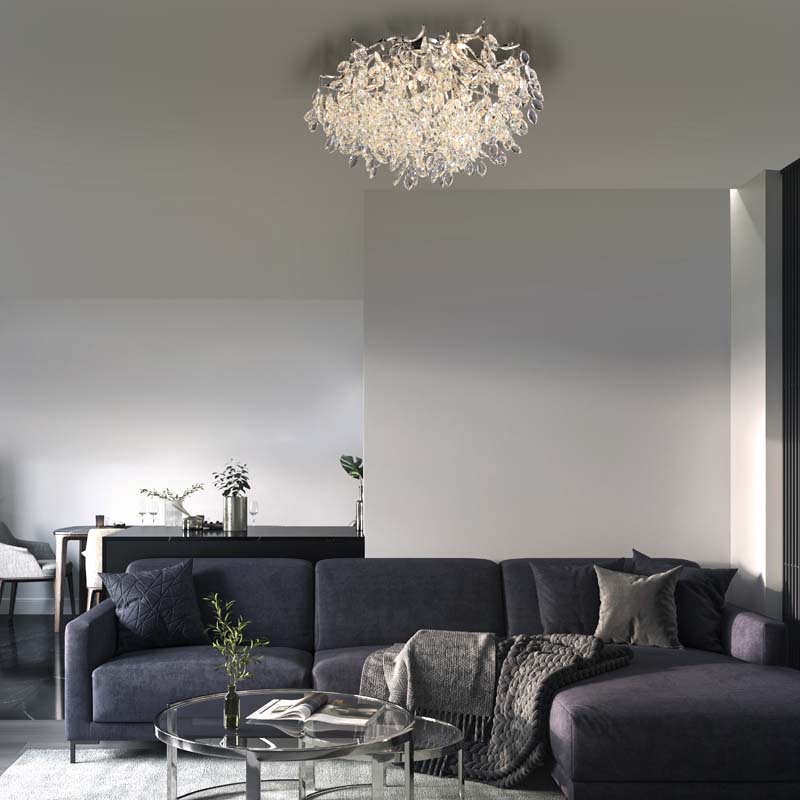 Taklampa RICICLE, kristallplafond med kromade detaljer - Bild 6