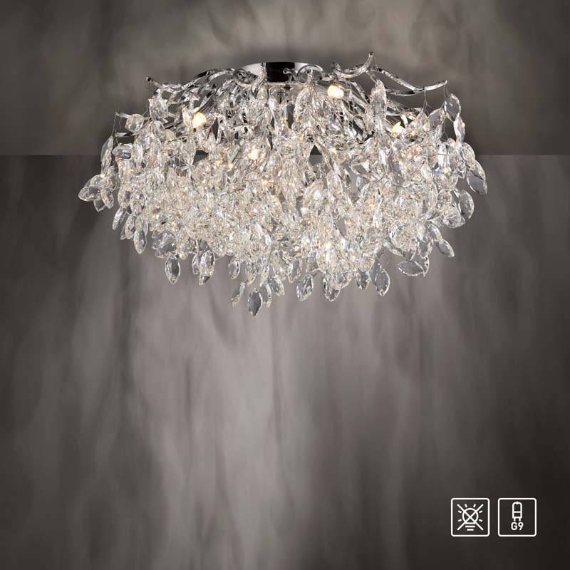 Taklampa RICICLE, kristallplafond med kromade detaljer - Bild 8