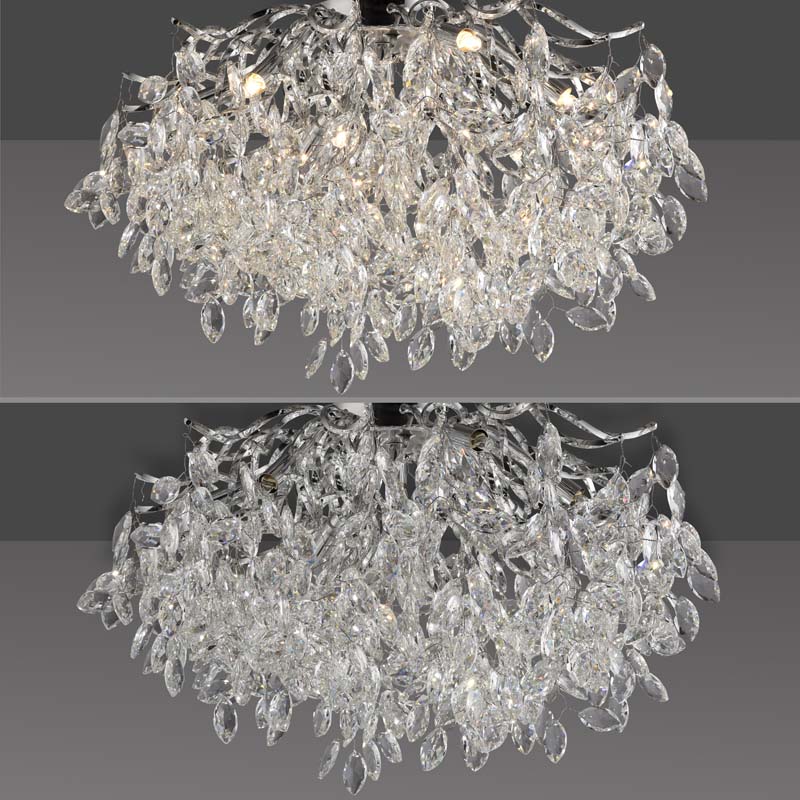 Taklampa RICICLE, kristallplafond med kromade detaljer - Bild 7