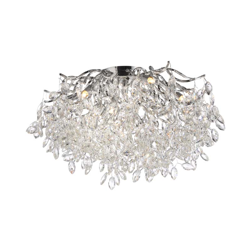 Taklampa RICICLE, kristallplafond med kromade detaljer