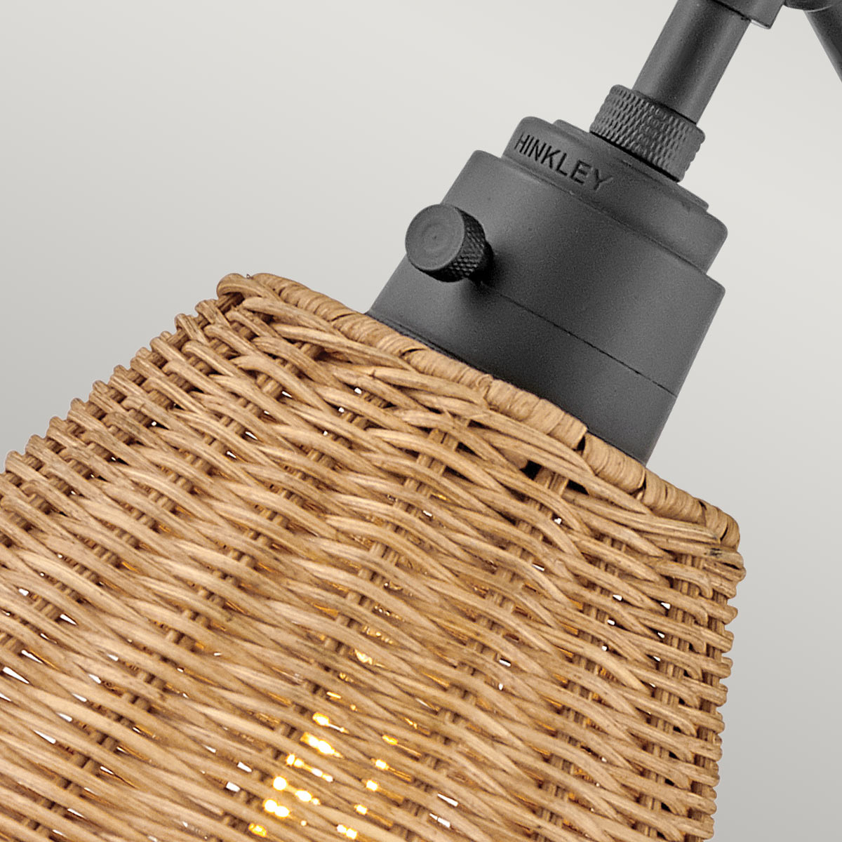Vägglampa ARTI, svart, rottingskärm - Bild 7