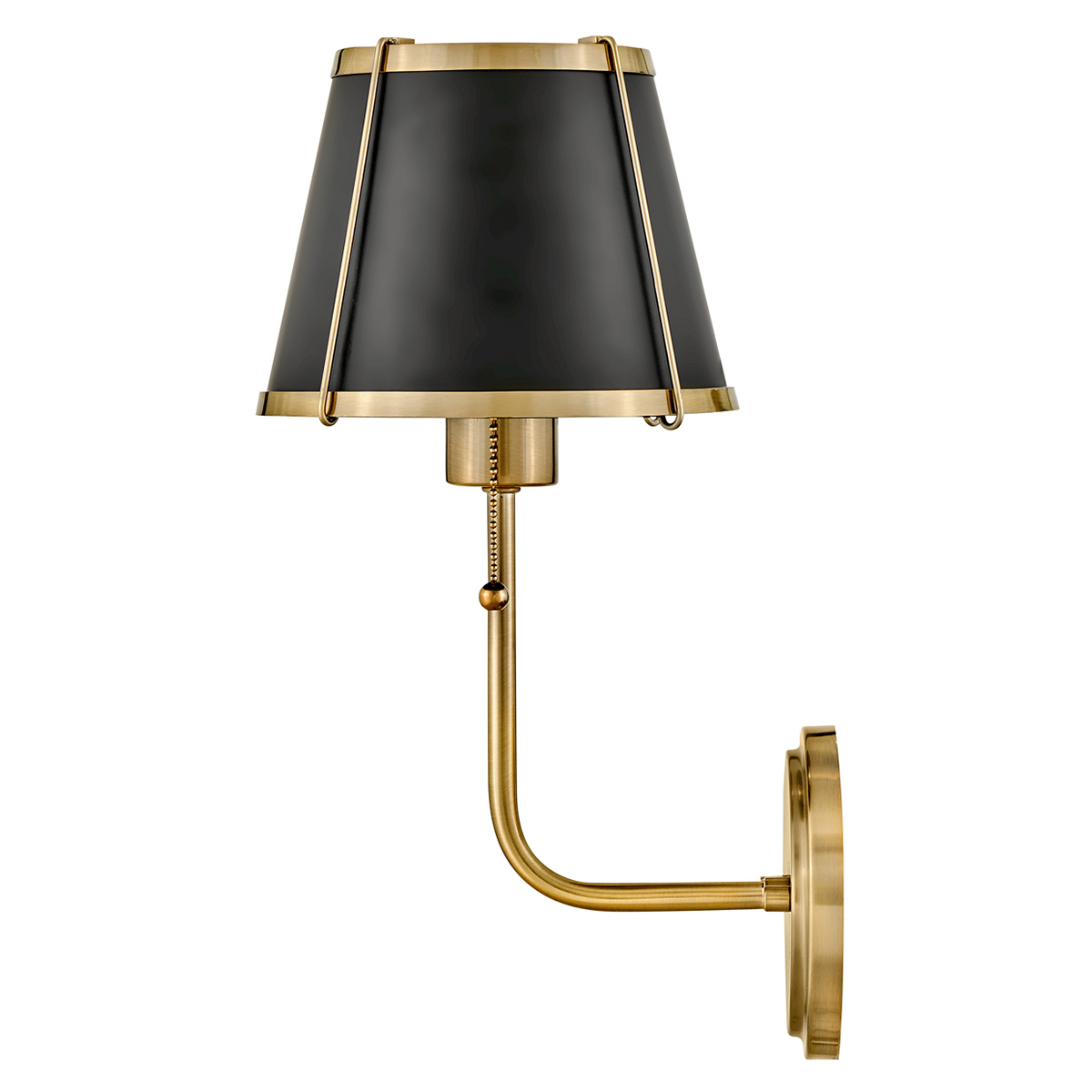 Vägglampa CLARKE, varm mässing och svart metallskärm - Bild 3