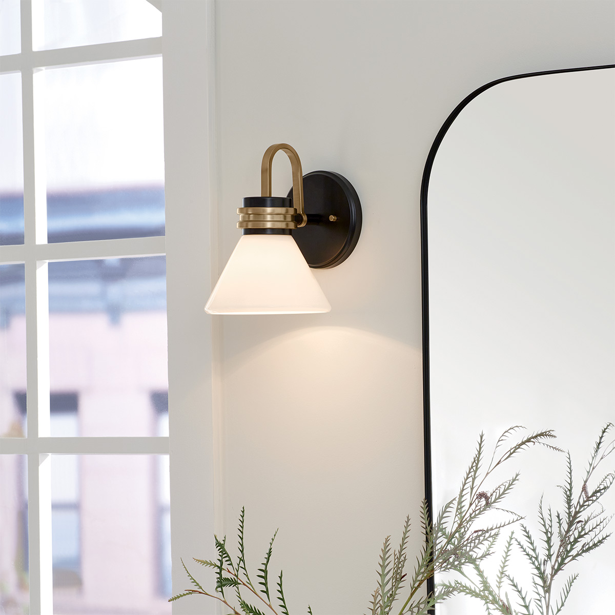 Vägglampa FARUM, svart med champagnebrons - Bild 8