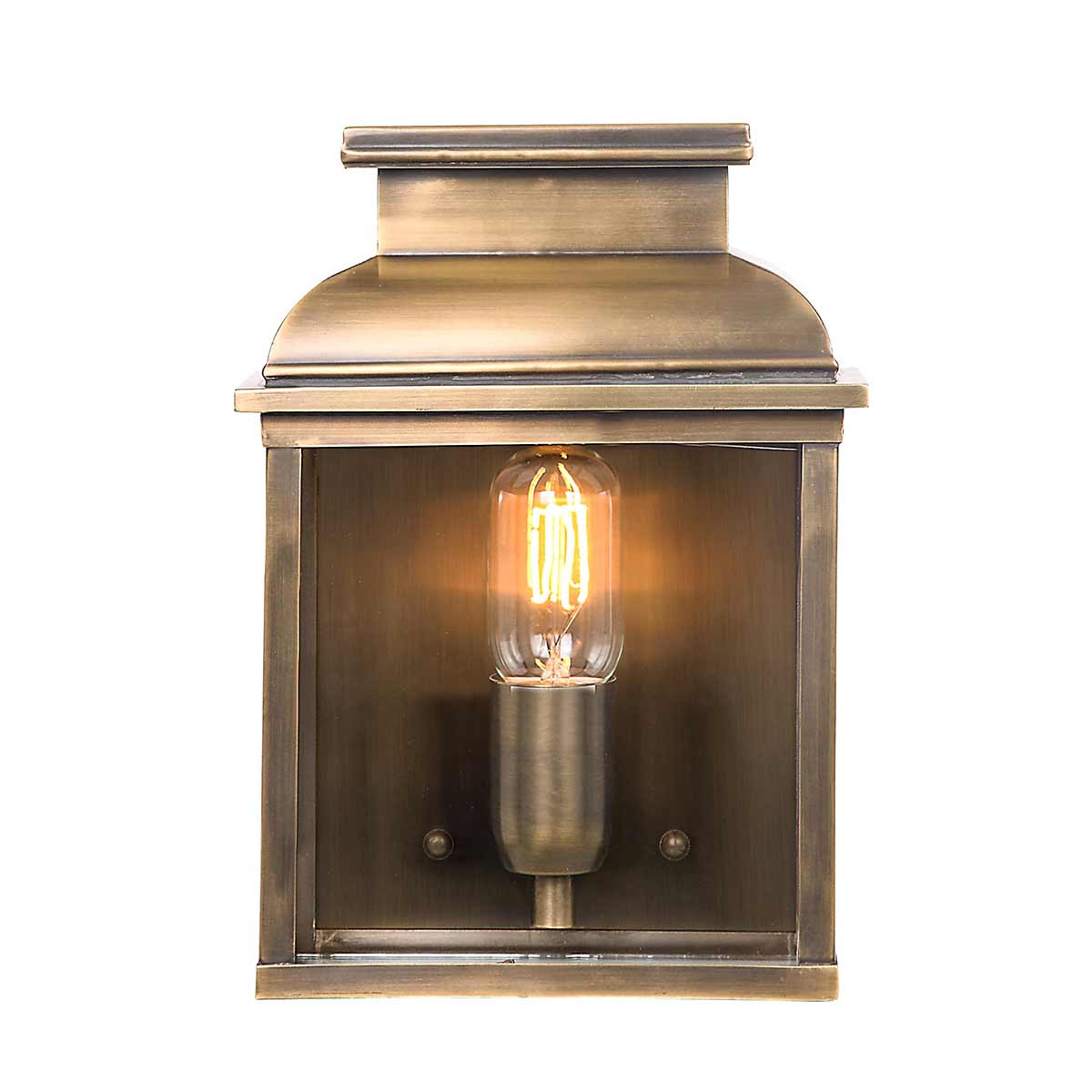 Utomhusvägglampa OLD BAILEY, antik mässing
