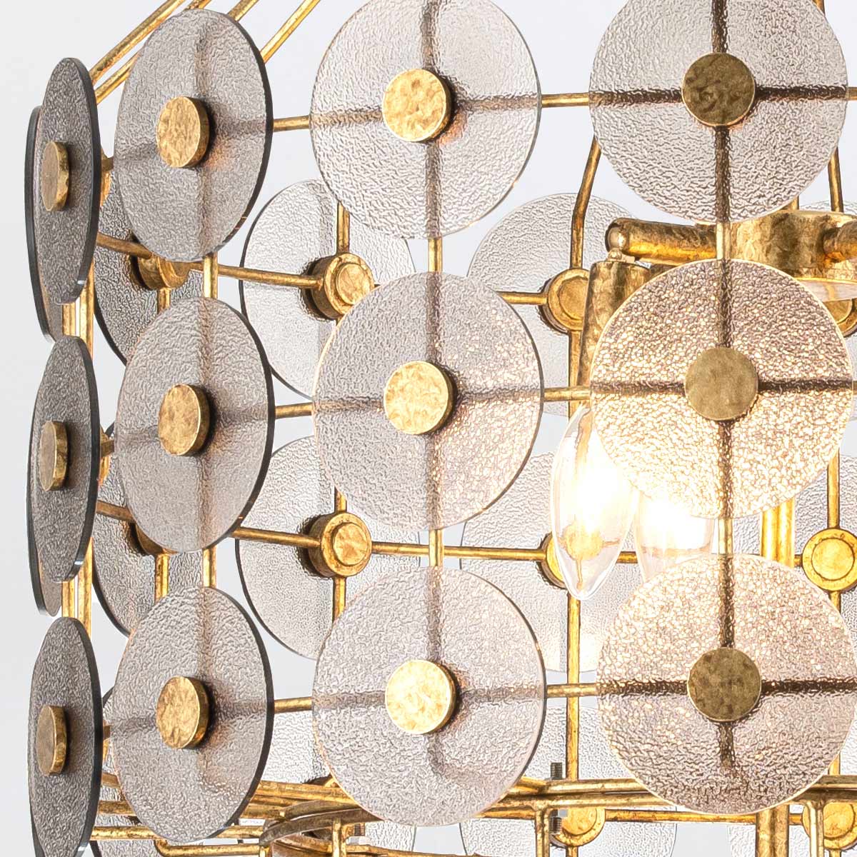 Takkrona MERIDIAN, bearbetat guld och rökt glas - Bild 2