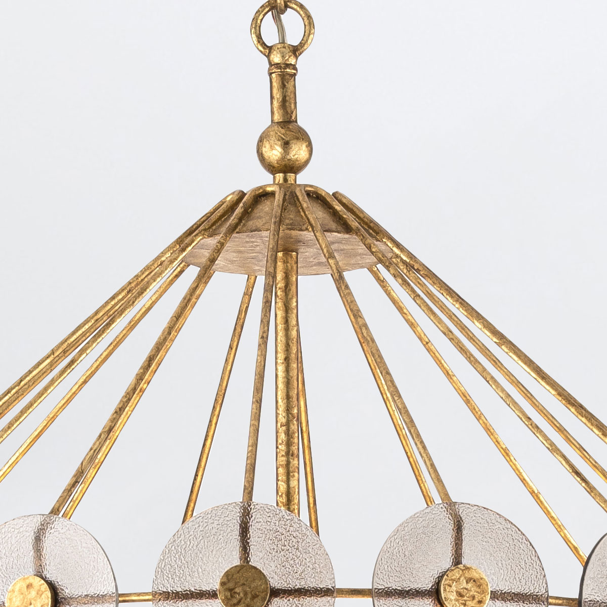 Takkrona MERIDIAN, bearbetat guld och rökt glas - Bild 5