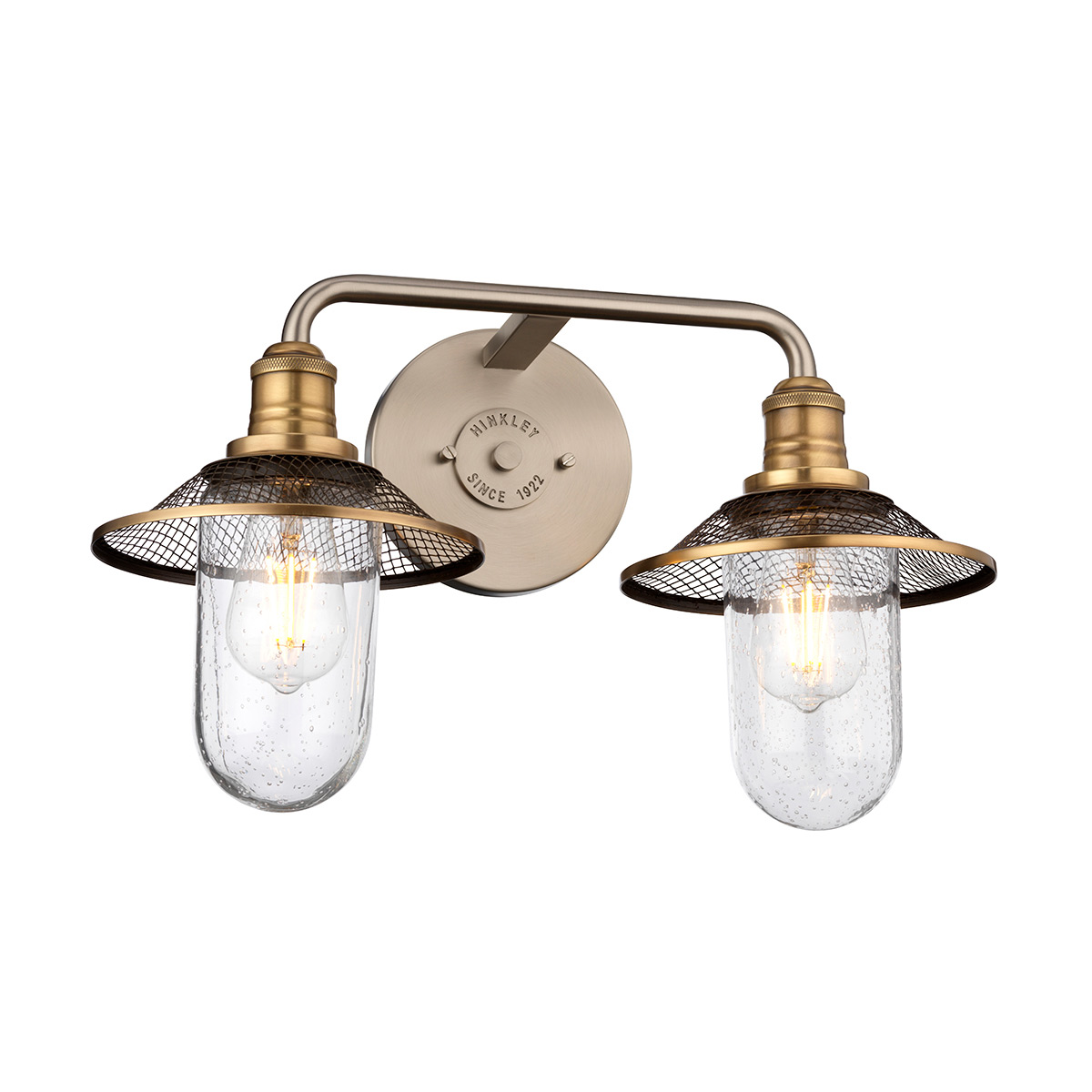Vägglampa RIGBY, antik nickel och mässing