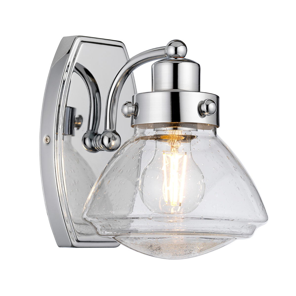 Vägglampa SCHOLAR 1, polerad krom