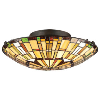 Plafond REED, valiant brons & konstglasskärm