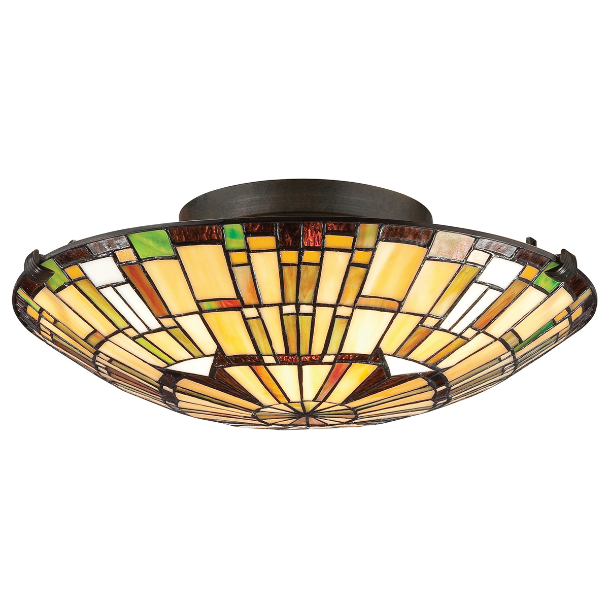 Plafond REED, valiant brons & konstglasskärm